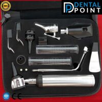 Otoscope, Ophthalmoscope, Nasal Larynx, 2 Reusable Specula, 2 Anti Fog Mirrors, Nose Speculum, Tongue Depressor and 3 Bulbs in Storage case