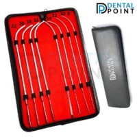 Van Buren Urethral Sounds Dilators Set of 8 of different sizes in leather case and also closed case shown at side
