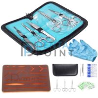 Surgical Instrument Bag, 5 Tools, 5 Surgical Blades, 12 Nylon Monofilament, 3D Suture Module and Pair Gloves