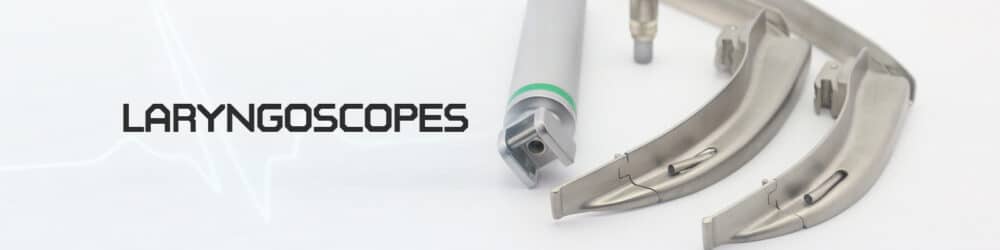 laryngoscopes banner with laryngoscope holder and two blades
