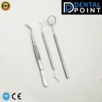 mouth mirror, tweezer and probe
